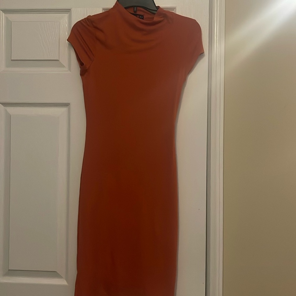 Orange midi BodyCon dress